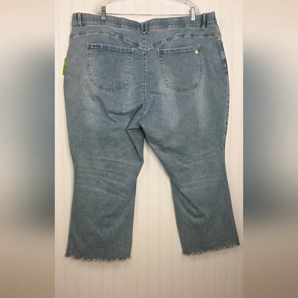 Democracy Cropped Embroidery Jeans Scallop Hem Size 24W - Picture 5 of 16